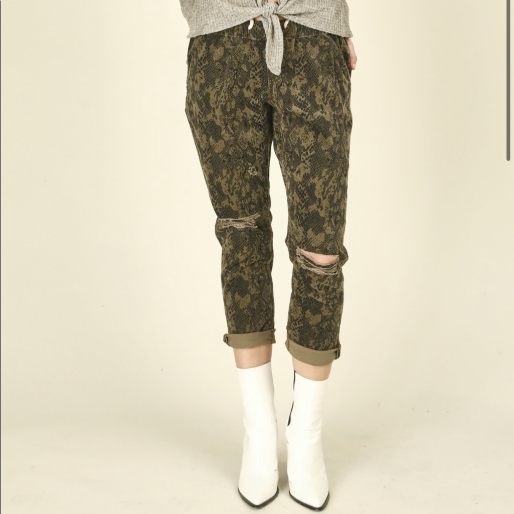 Vintage Havana Drawstring Pants With Rips. Size Small New Without Tags.